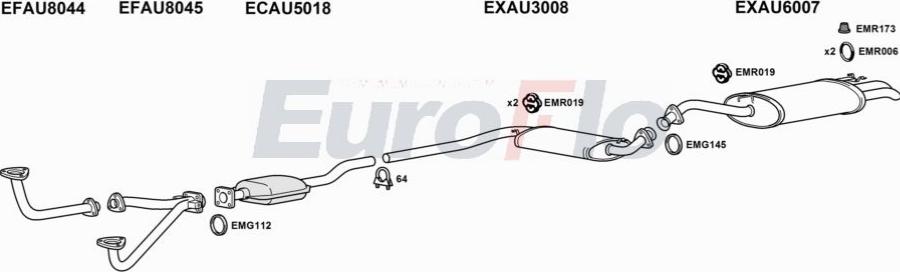 EuroFlo AUA626 2001A00 - Система випуску ОГ autocars.com.ua