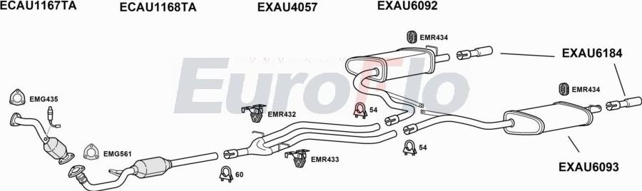EuroFlo AUA627D 2001A00 - Система випуску ОГ autocars.com.ua
