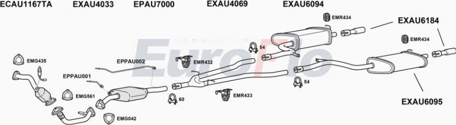 EuroFlo AUA630D 3004A00 - Система випуску ОГ autocars.com.ua