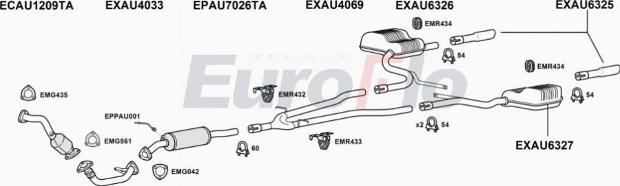 EuroFlo AUA630D 2008B - Система випуску ОГ autocars.com.ua