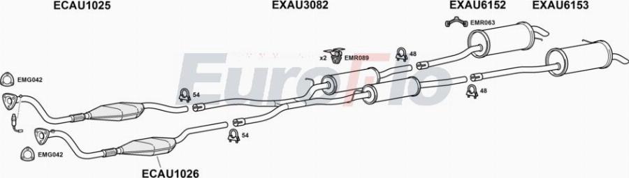 EuroFlo AUA628 2015A00 - Система випуску ОГ autocars.com.ua