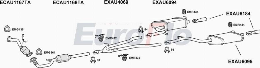 EuroFlo AUA630D 2001A00 - Система випуску ОГ autocars.com.ua