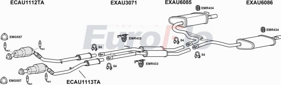 EuroFlo AUA632 2001A00 - Система випуску ОГ autocars.com.ua