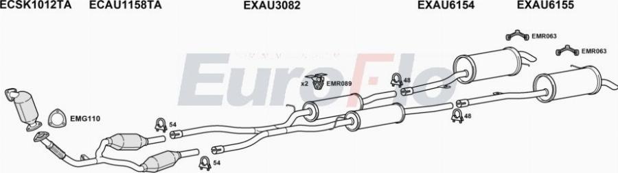 EuroFlo AUALL25D 3004A00 - Система випуску ОГ autocars.com.ua