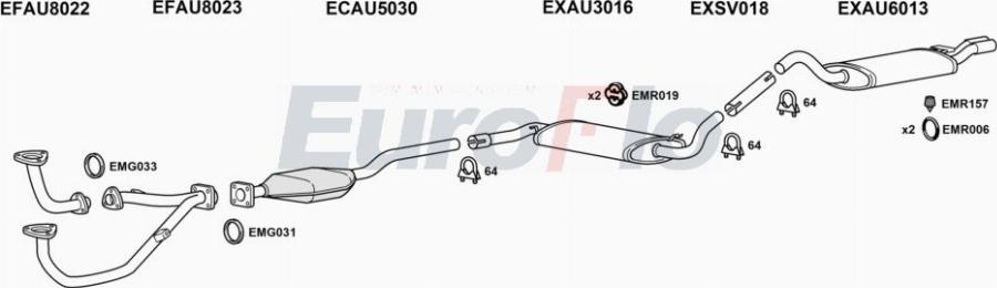 EuroFlo AUCAB26 5001A00 - Система випуску ОГ autocars.com.ua