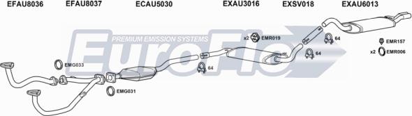 EuroFlo AUCAB26 5001B - Система випуску ОГ autocars.com.ua