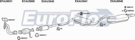 EuroFlo AUCOU20 4008 - Система випуску ОГ autocars.com.ua