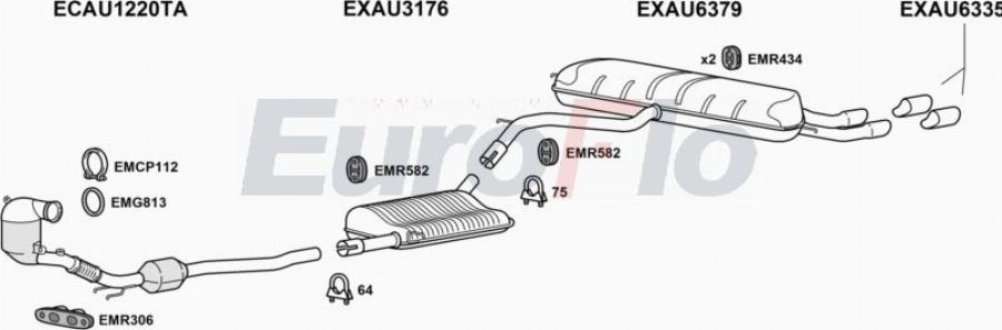 EuroFlo AUQ220 3003B - Система випуску ОГ autocars.com.ua