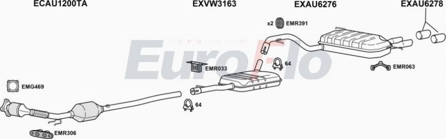 EuroFlo AUQ320 3004B - Система випуску ОГ autocars.com.ua