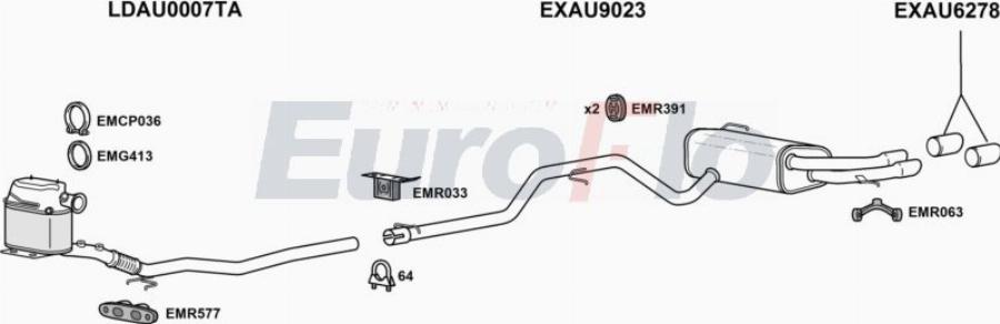EuroFlo AUQ320D 0312LHD - Система випуску ОГ autocars.com.ua