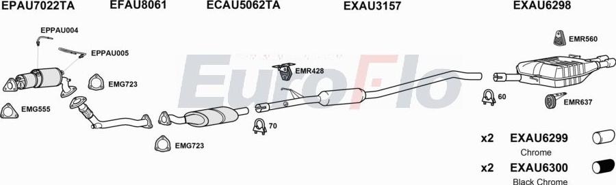 EuroFlo AUQ520D 3004D - Система випуску ОГ autocars.com.ua