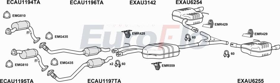 EuroFlo AUQ530 3001 - Система випуску ОГ autocars.com.ua