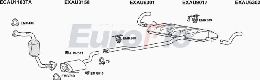 EuroFlo AUQ730D 3001B - Система випуску ОГ autocars.com.ua