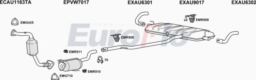 EuroFlo AUQ730D 3001D - Система випуску ОГ autocars.com.ua