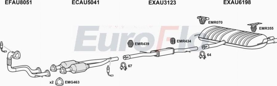 EuroFlo AUS318 1001A00 - Система випуску ОГ autocars.com.ua