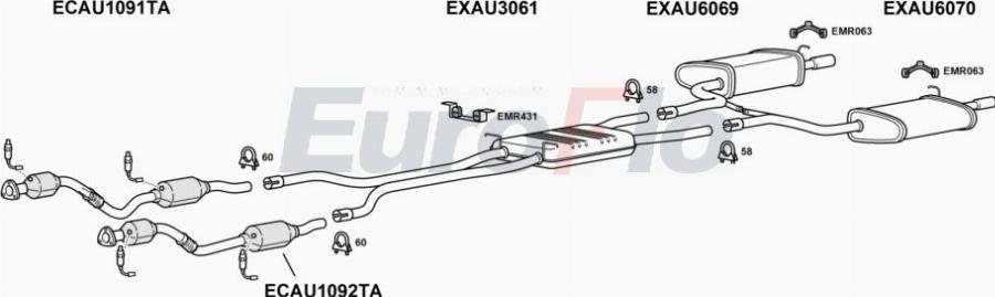 EuroFlo AUS442 2001A00 - Система випуску ОГ autocars.com.ua