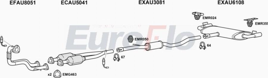 EuroFlo AUTT18 5004A00 - Система випуску ОГ autocars.com.ua