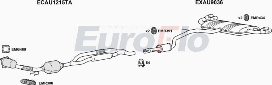 EuroFlo AUTT20 5015D - Система випуску ОГ autocars.com.ua