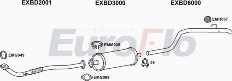 EuroFlo BDMID22D 7001A00 - Система випуску ОГ autocars.com.ua