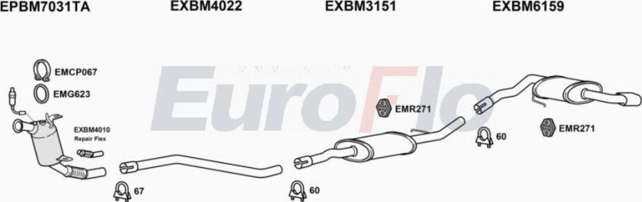EuroFlo BM11620D 1001D - Система випуску ОГ autocars.com.ua