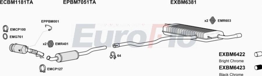 EuroFlo BM11815 1010B - Система випуску ОГ autocars.com.ua