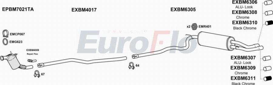 EuroFlo BM12520D 1004 - Система випуску ОГ autocars.com.ua