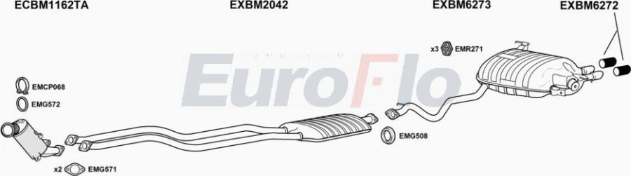 EuroFlo BM13530 4001B - Система випуску ОГ autocars.com.ua