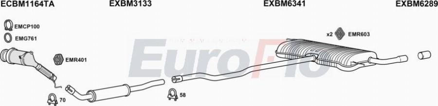 EuroFlo BM21815 6001 - Система випуску ОГ autocars.com.ua