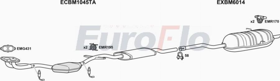 EuroFlo BM31618 2008A00 - Система випуску ОГ autocars.com.ua