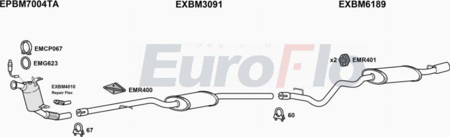 EuroFlo BM31620D 2001B - Система випуску ОГ autocars.com.ua