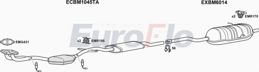 EuroFlo BM31820 3001A00 - Система випуску ОГ autocars.com.ua