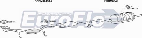 EuroFlo BM31820 3001B - Система випуску ОГ autocars.com.ua