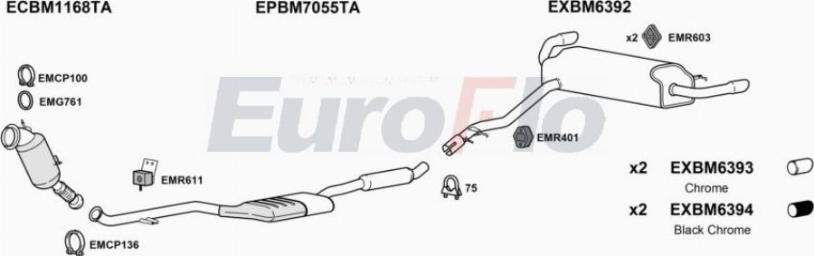 EuroFlo BM32020 2040 - Система випуску ОГ autocars.com.ua