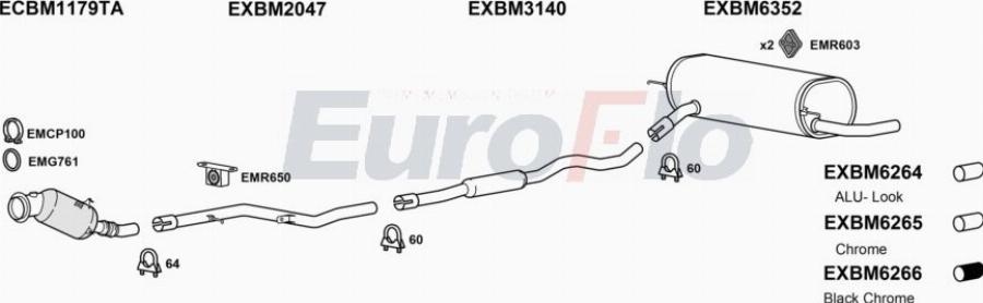 EuroFlo BM42020 1001B - Система випуску ОГ autocars.com.ua