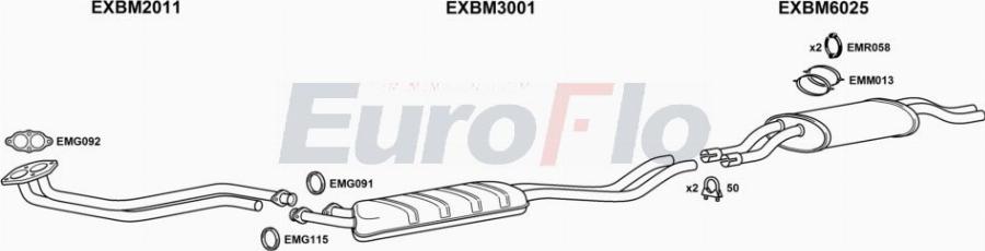 EuroFlo BM32525 2001A00 - Система випуску ОГ autocars.com.ua