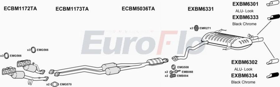 EuroFlo BM32530 2001D - Система випуску ОГ autocars.com.ua