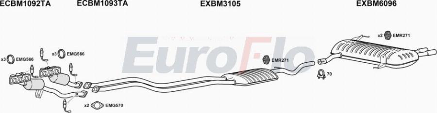 EuroFlo BM33030 2008B - Система випуску ОГ autocars.com.ua