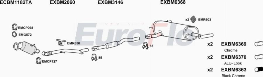 EuroFlo BM33530 1001B - Система випуску ОГ autocars.com.ua