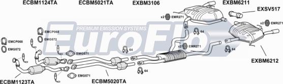 EuroFlo BM33530 3001 - Система випуску ОГ autocars.com.ua