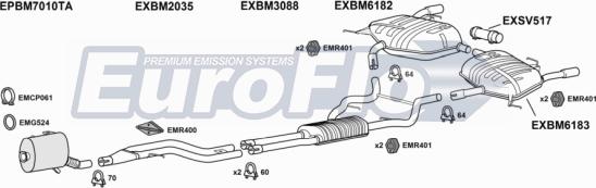 EuroFlo BM33530D 4001 - Система випуску ОГ autocars.com.ua