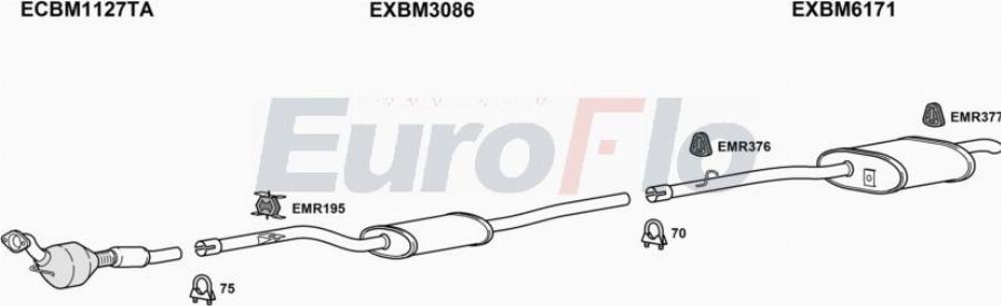 EuroFlo BM52020D 3004A00 - Система випуску ОГ autocars.com.ua