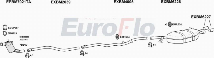 EuroFlo BM52020D 2011A00 - Система випуску ОГ autocars.com.ua