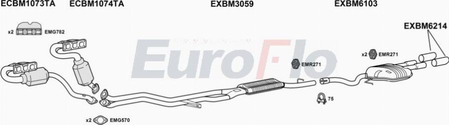 EuroFlo BM52022 0208LHD - Система випуску ОГ autocars.com.ua