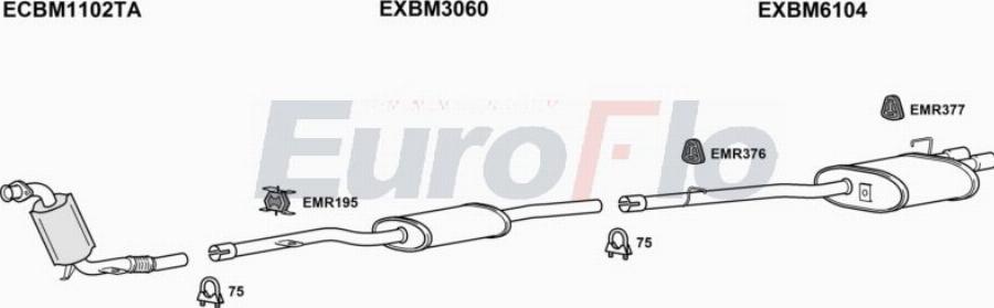 EuroFlo BM52525D 3011A00 - Система випуску ОГ autocars.com.ua