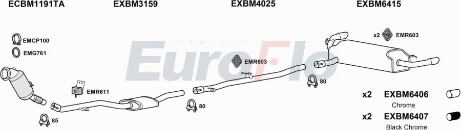 EuroFlo BM53020 2001B - Система випуску ОГ autocars.com.ua