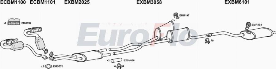 EuroFlo BM53030 2008A00 - Система випуску ОГ autocars.com.ua