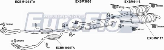 EuroFlo BM74044 2001B - Система випуску ОГ autocars.com.ua