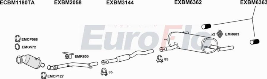 EuroFlo BMM13530 1005 - Система випуску ОГ autocars.com.ua