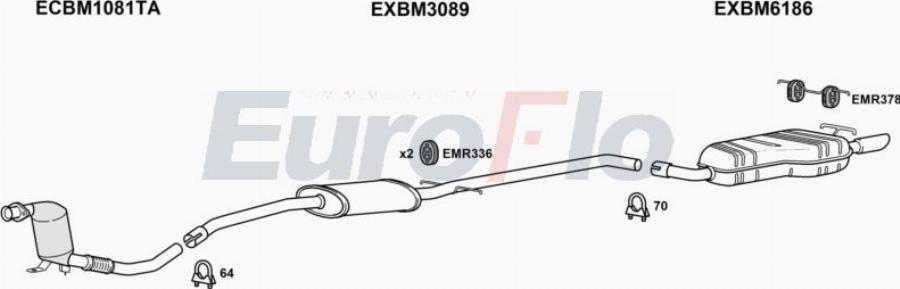 EuroFlo BMX320D 3001A00 - Система випуску ОГ autocars.com.ua