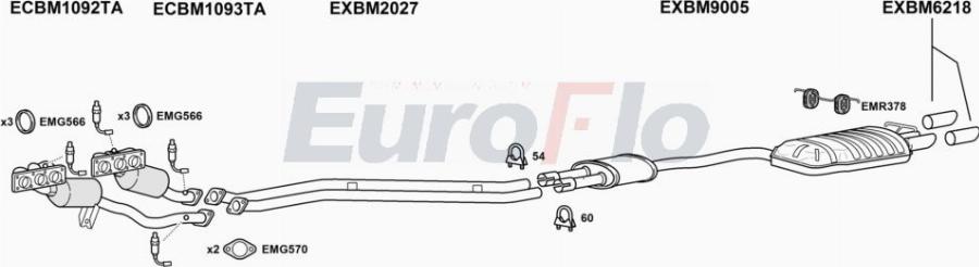 EuroFlo BMX325 3008A00 - Система випуску ОГ autocars.com.ua